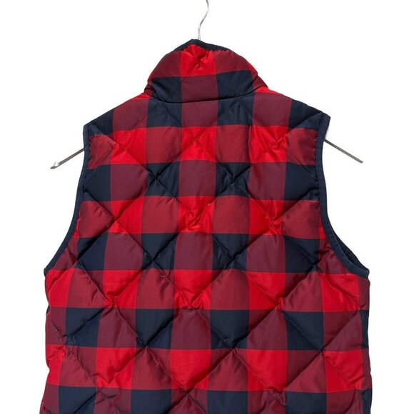 J.CREW Buffalo Check Vest XXS Puffer Red Blue Preppy Plaid Down Feather Jacket - Picture 4 of 11